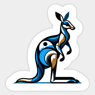 Pop art kangaroo illustration. cubism illustration of a kangaroo Sticker